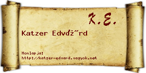 Katzer Edvárd névjegykártya